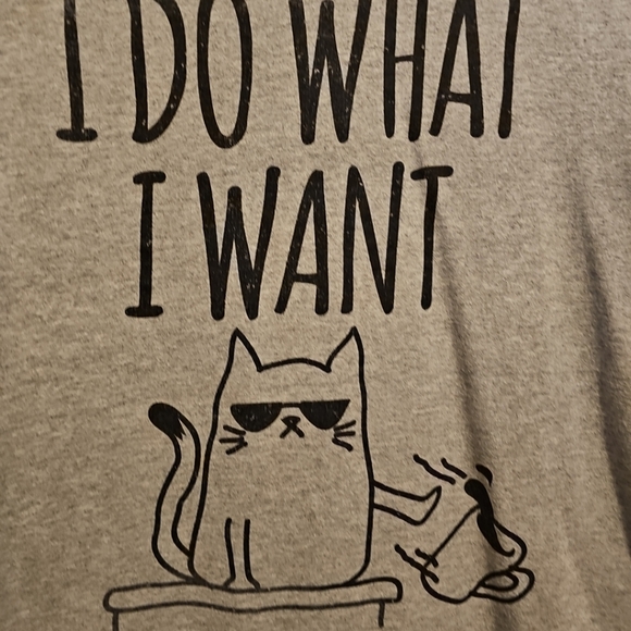 DOM Its About The Art Men T-Shirt S Gray Cat I Do What I Want Funny Short Sleeve - Picture 3 of 9